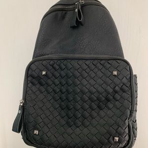 Madison West Vegan Leather Backpack in Black